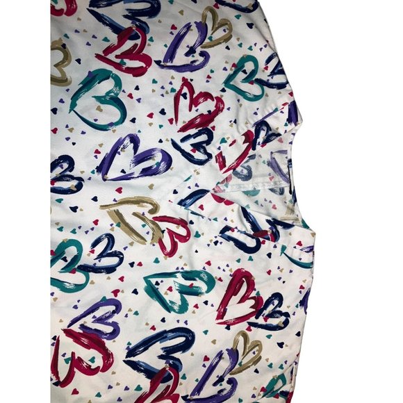 Cherokee Heartbeat Print V-Neck Scrub Top - Picture 4 of 10